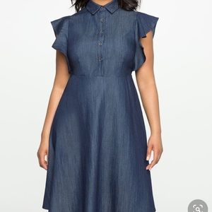 Eloquii Flutter Sleeve Denim Dress 18W